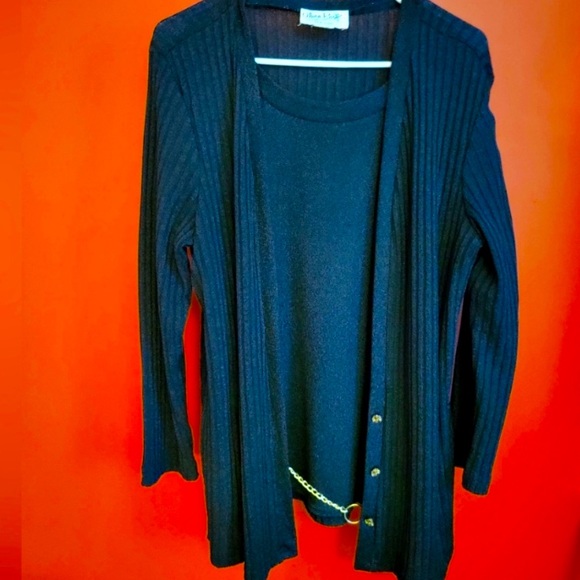 Vintage Oliva Rose 80s90s long Sleeve 1piece Shirt with detachable chain size 16 - Picture 1 of 12